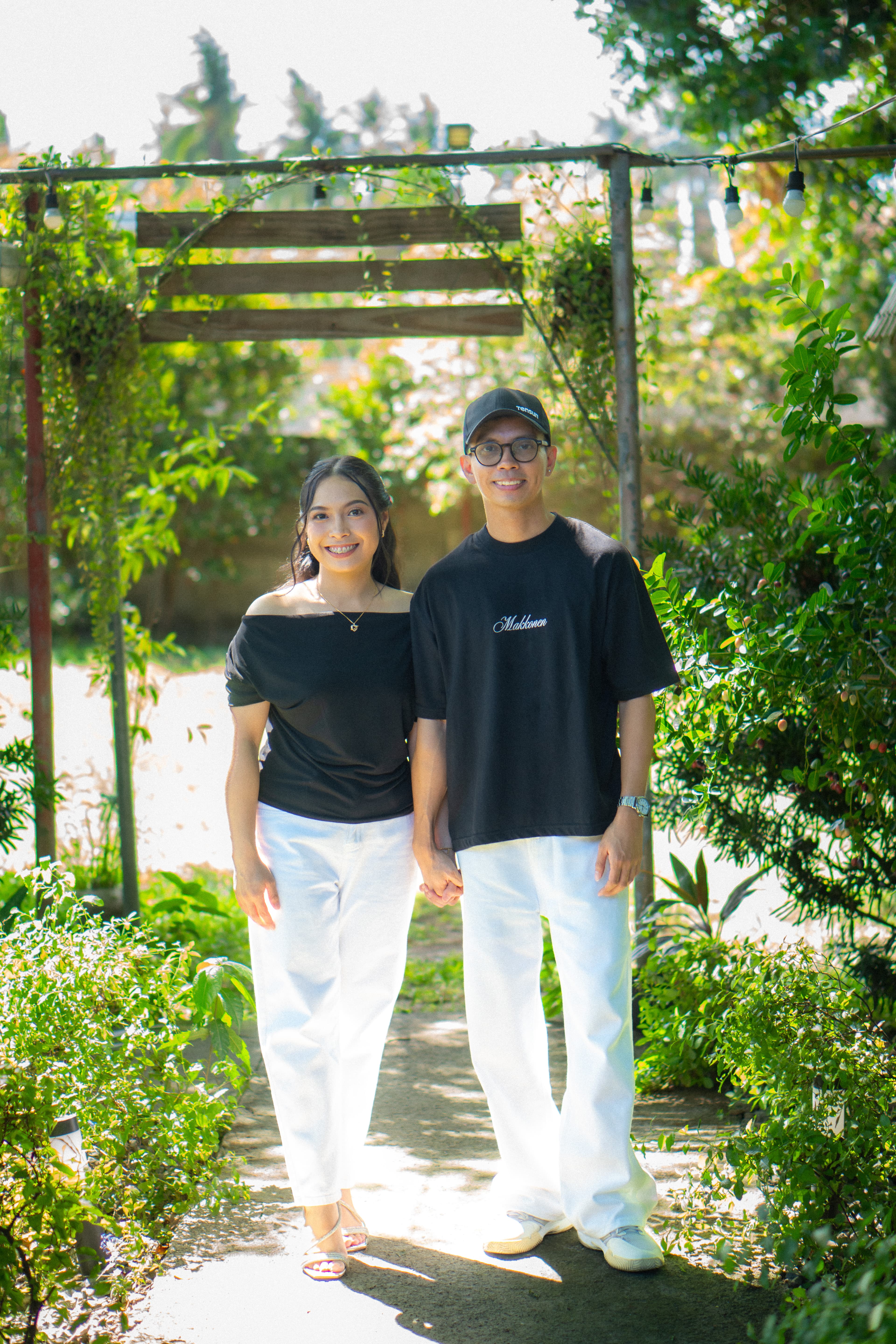 Aldrick and Kate in the garden